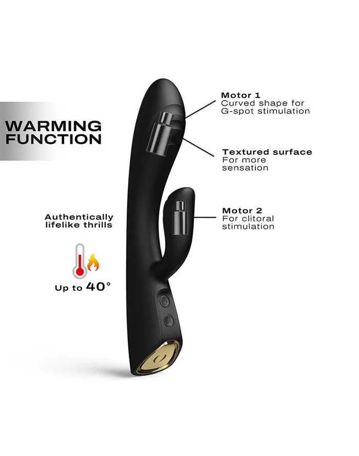 Dorcel - Flexi Rabbit - Verwarmde Tarzan Vibrator - Zwart | Dorcel Vibrators