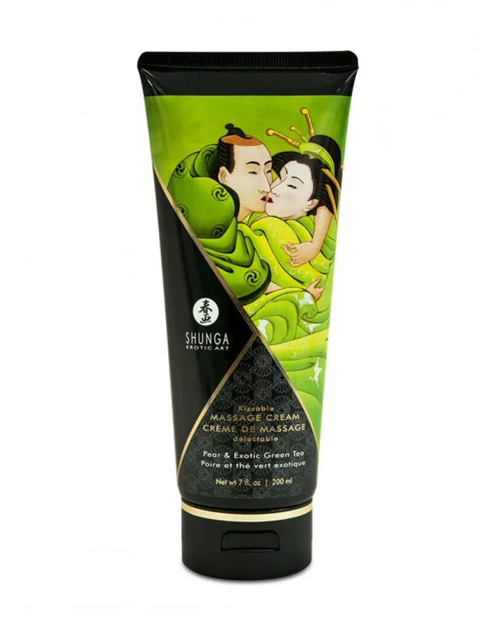 Shunga Shunga Kissable Massage Cream Pear Exotic Green Tea Couples