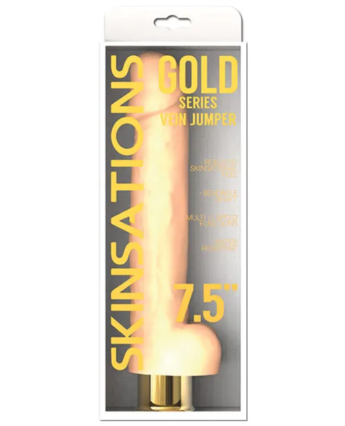 Skinsations Skinsations Gold Series Vein Jumper 75 Vibrating Dildo Female Sex Toys Skinsations Skinsations Gold Series Vein Jumper 75 Vibrating Dildo Female Sex Toys