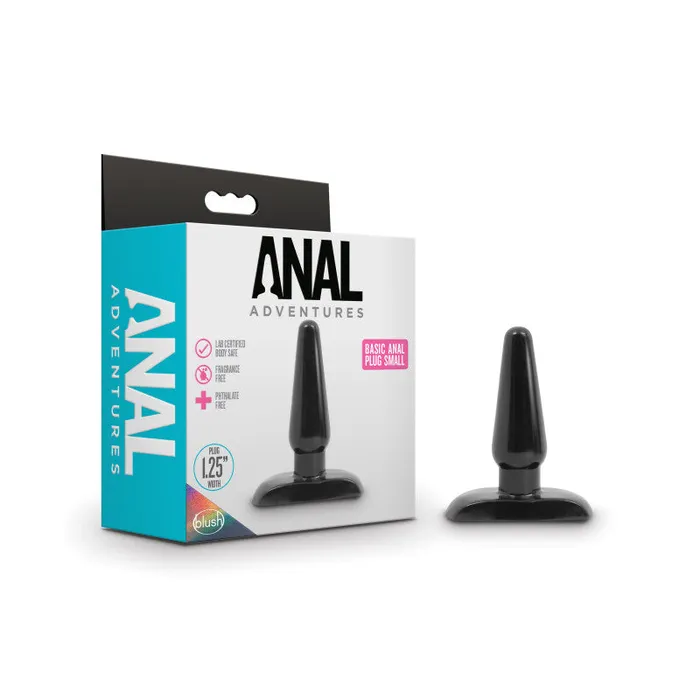 Blush Novelties Anal Anal Adventures Basic Anal Plug Small Black 108 cm Butt Plug