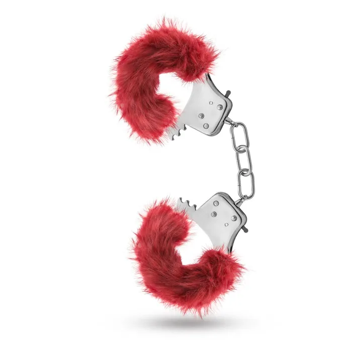 Blush Novelties Temptasia Plush Fur Cuffs Burgundy Couples