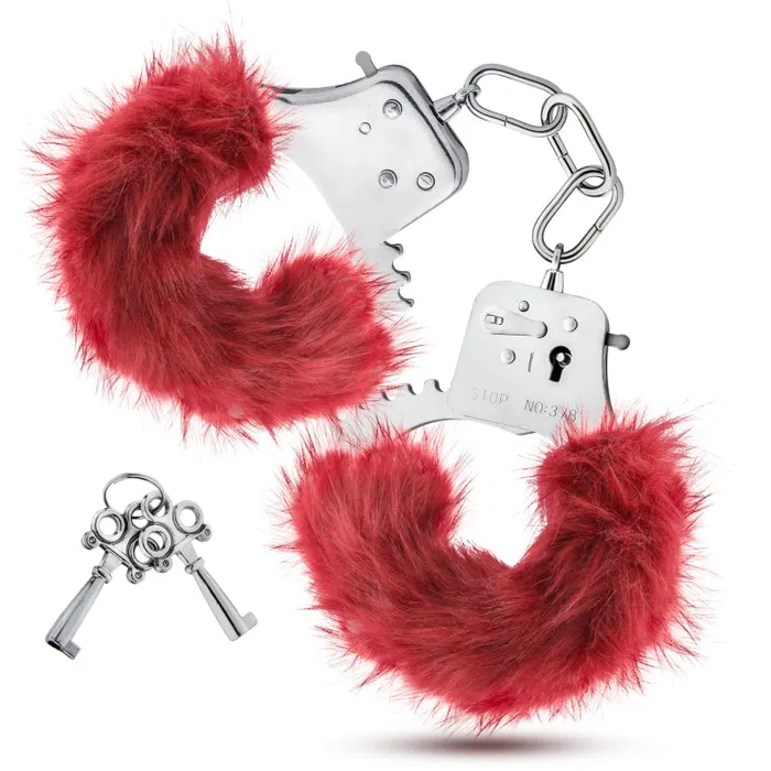 Blush Novelties Temptasia - Plush Fur Cuffs - Burgundy | Couples Blush Novelties Temptasia - Plush Fur Cuffs - Burgundy | Couples