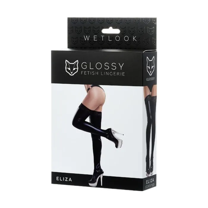 Couples | Glossy Wetlook Stockings w Lace Insert Eliza - Glossy Couples | Glossy Wetlook Stockings w Lace Insert Eliza - Glossy