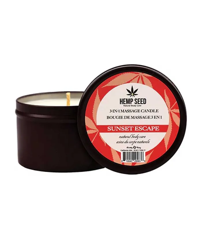 Couples Sale Specials Hemp Seed 3in1 Massage Candle Sunset Escape 6 Oz