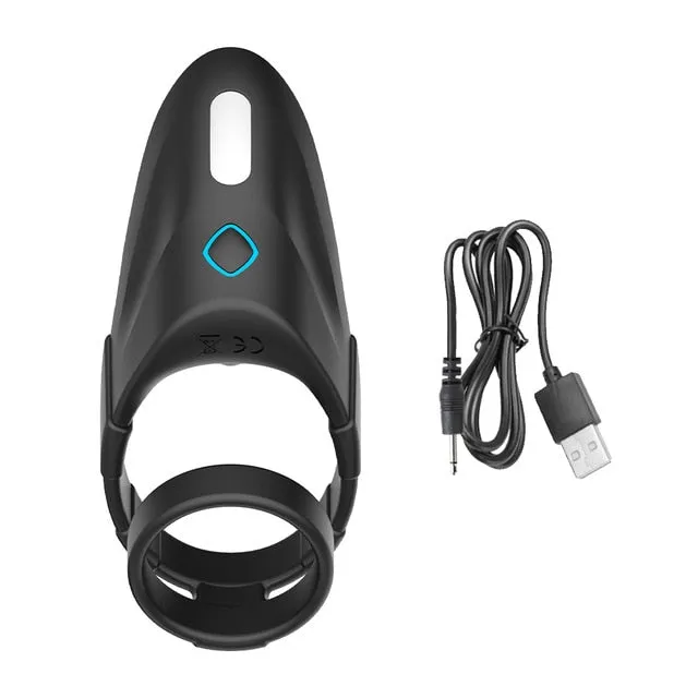 Double Penis Ring Vibrator with Taint Teaser Lusty Age Female Sex Toys