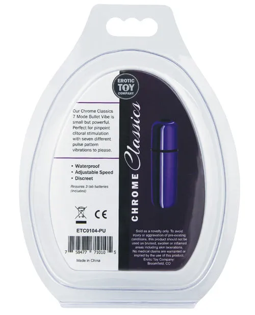 Erotic Toy Company Female Sex Toys | Chrome Classics 7 Mode Metallic Bullet Vibrator