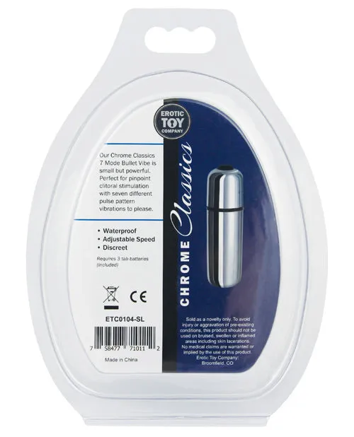 Erotic Toy Company Female Sex Toys | Chrome Classics 7 Mode Metallic Bullet Vibrator