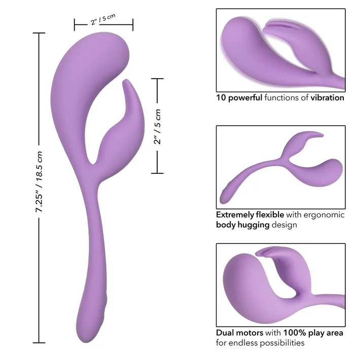 Female Sex Toys CalExotics Elle Liquid Silicone Dual Flicker