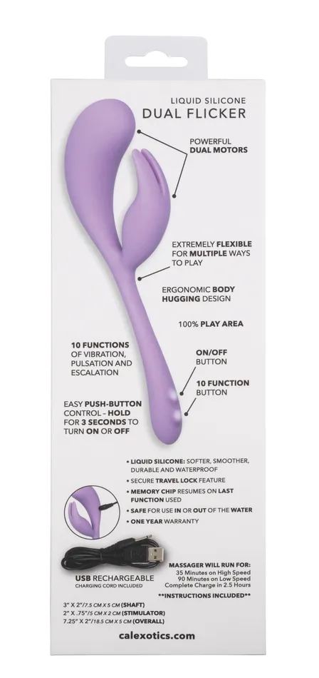 Female Sex Toys | CalExotics Elle Liquid Silicone Dual Flicker