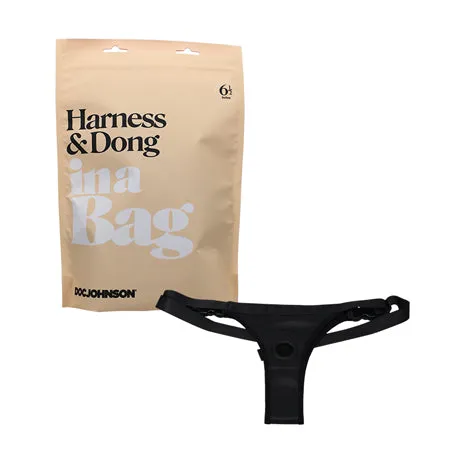 Female Sex Toys dj Doc Johnson Harness Dong In A Bag Adjustable Faux Leather StrapOn with 525 in Silicone Dildo Black Female Sex Toys dj Doc Johnson Harness Dong In A Bag Adjustable Faux Leather StrapOn with 525 in Silicone Dildo Black