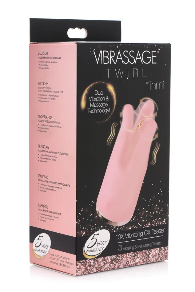 Female Sex Toys | Inmi Vibrassage Twirl 10x Vibrating Clit Teaser - XR Brands