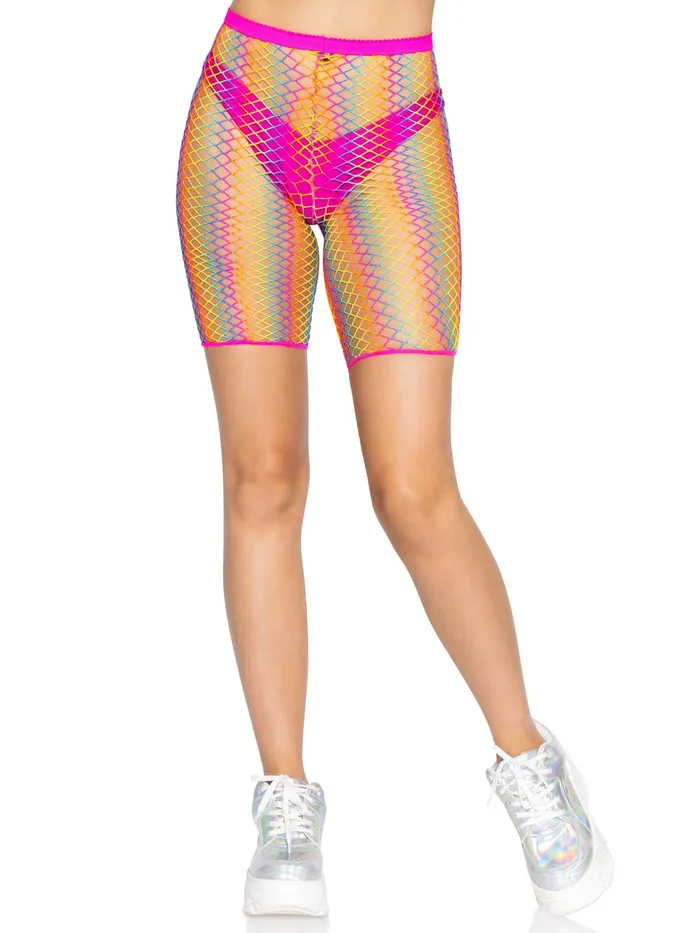 Female Sex Toys Leg Avenue Ombre Rainbow Biker Shorts One Size Rainbow