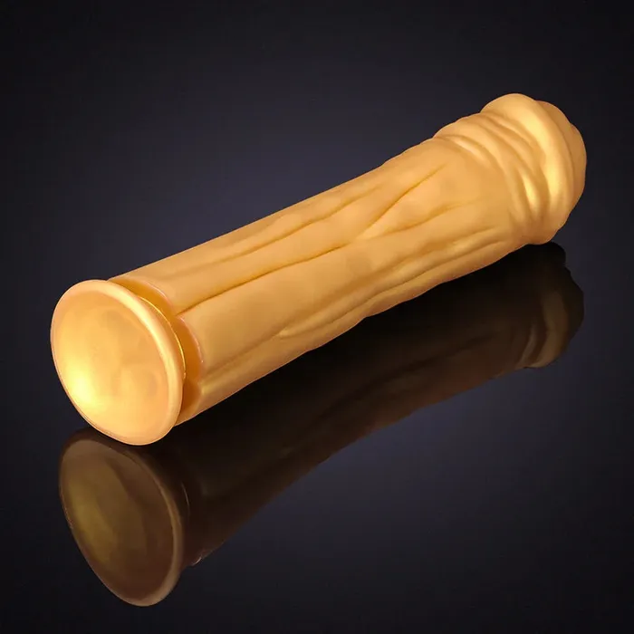 Female Sex Toys | Lovetoyshub 12.6Inch Super Thick Gold Silicone Horse Dildo With Large Suction Cup
