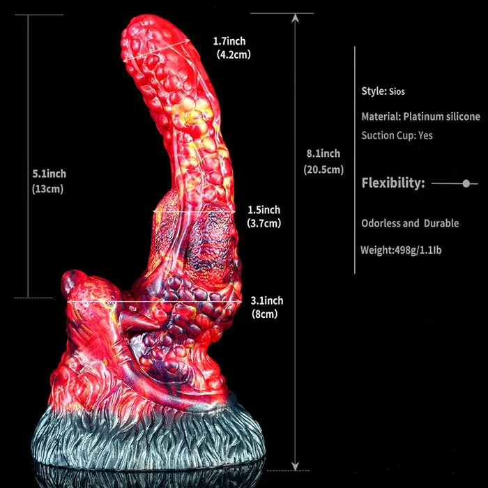 Female Sex Toys | Lovetoyshub 8.1Inch Realistic Large Base Silicone Dragon Dildo