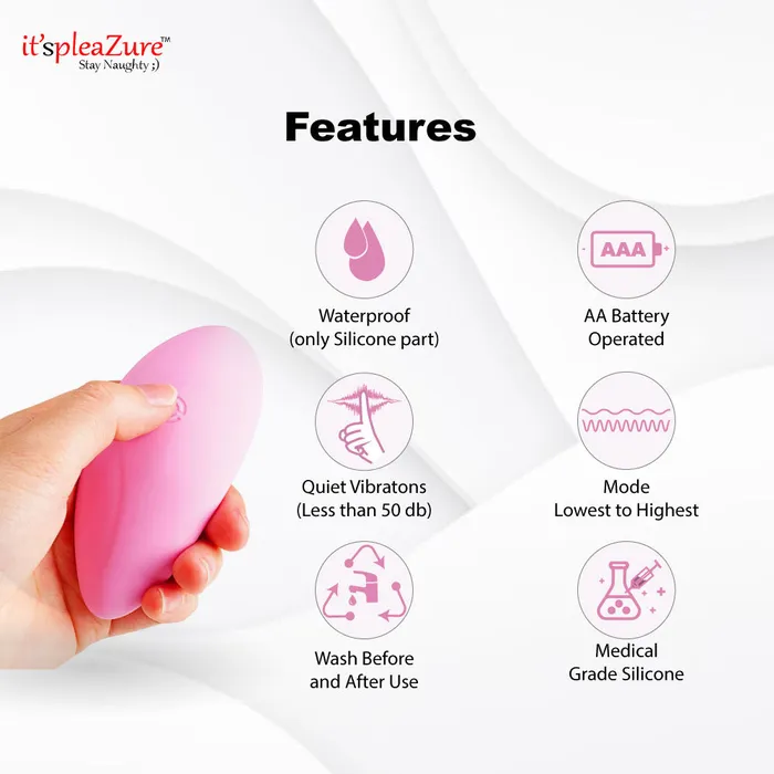 Itspleazure Itspleazure Pink Silicone Waterproof Panty Vibrator | Female Sex Toys Itspleazure Itspleazure Pink Silicone Waterproof Panty Vibrator | Female Sex Toys