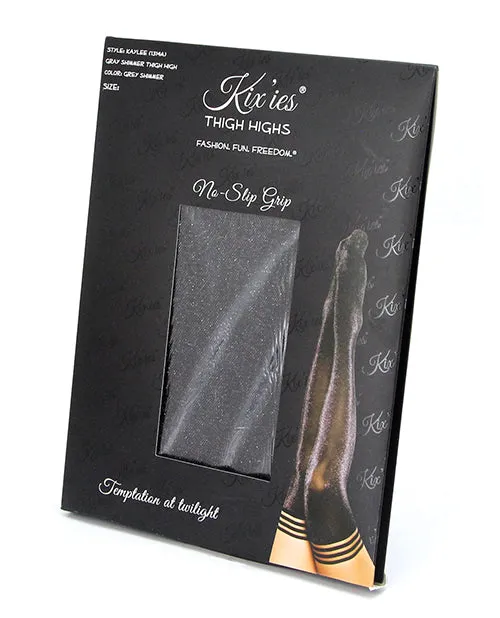 Kix'ies INC Vibrators | Kix'ies Kaylee Grey Shimmer Thigh High Grey B Kix'ies INC Vibrators | Kix'ies Kaylee Grey Shimmer Thigh High Grey B