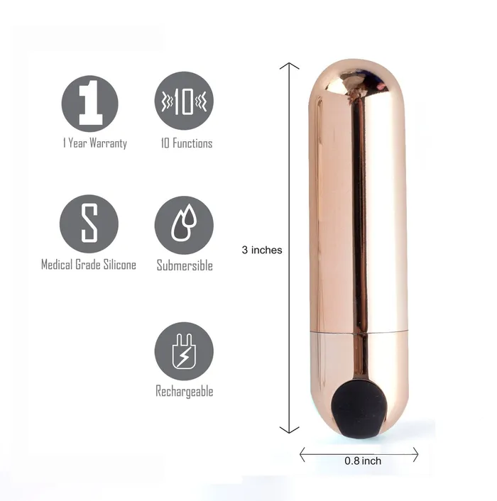 Maia Toys Female Sex Toys Flashing Jessi Rechargeable Mini Bullet Rose Gold