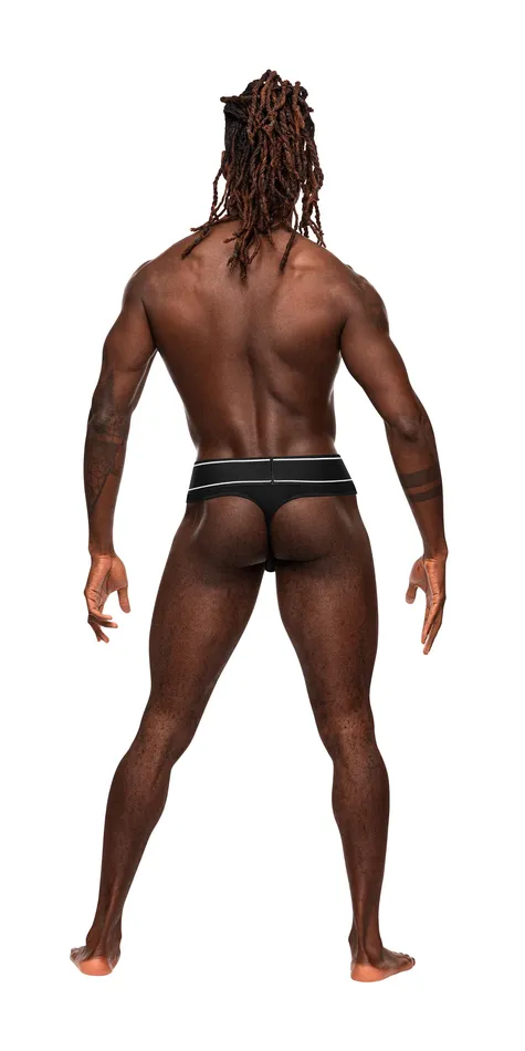 Modal Rib Bong Thong - Black | Male Power Lingerie Anal