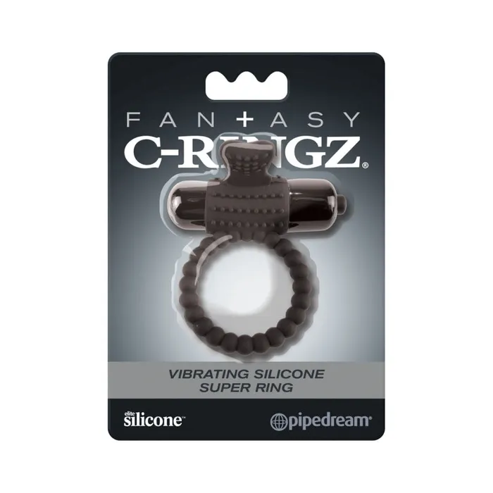 Pipedream Couples | Fantasy C-Ringz Vibrating Silicone Super Ring Black Pipedream Couples | Fantasy C-Ringz Vibrating Silicone Super Ring Black