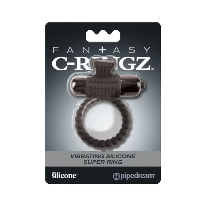 Pipedream Couples | Fantasy C-Ringz Vibrating Silicone Super Ring Black Pipedream Couples | Fantasy C-Ringz Vibrating Silicone Super Ring Black