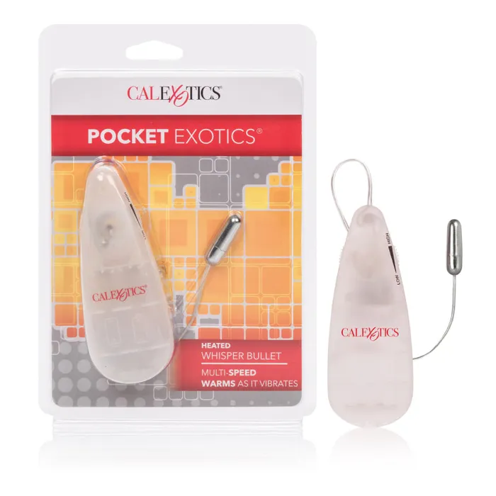 Pocket Exotics Heated Whisper Bullet Clear CalExotics Female Sex Toys