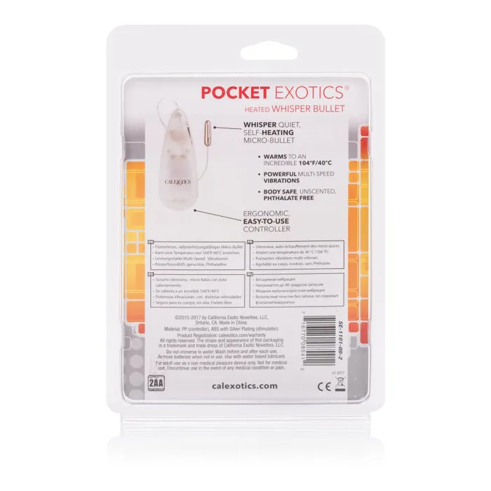 Pocket Exotics Heated Whisper Bullet - Clear | CalExotics Female Sex Toys Pocket Exotics Heated Whisper Bullet - Clear | CalExotics Female Sex Toys