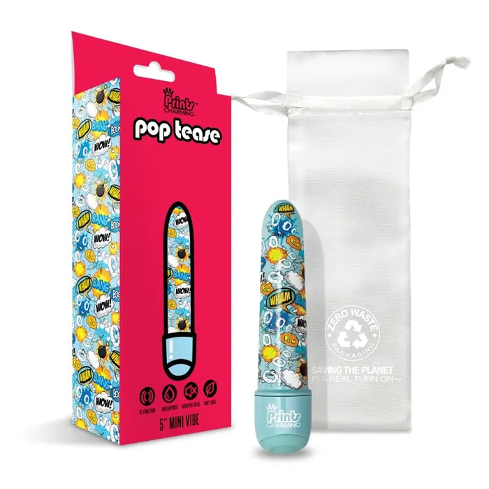Prints Charming Pop Tease 5 Inch Mini Vibe - Wham Blue | Global Novelties Vibrators Prints Charming Pop Tease 5 Inch Mini Vibe - Wham Blue | Global Novelties Vibrators