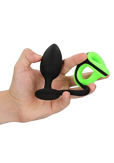 Shots America Male Sex Toys | Glow Butt Plug W/ Cock Ring & Ball Strap Glow In The Dark