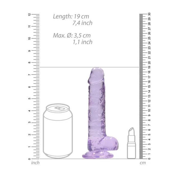 Shots Toys RealRock 7'' Realistic Dildo With Balls - Purple 17.8 cm Dong | Female Sex Toys Shots Toys RealRock 7'' Realistic Dildo With Balls - Purple 17.8 cm Dong | Female Sex Toys