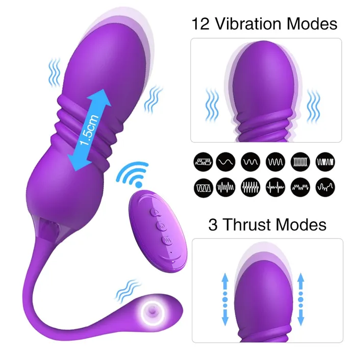 Telescopic Dildo Remote Control Vibrators for Women | Lusty Age Female Sex Toys