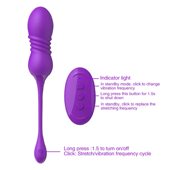 Telescopic Dildo Remote Control Vibrators for Women | Lusty Age Female Sex Toys