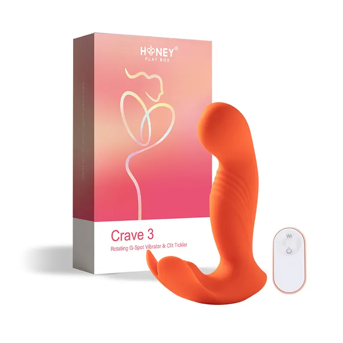 Uc Global Trade INChoney Play B Female Sex Toys | Crave 3 G-spot Vibrator With Rotating Massage Head & Clit Tickler - Orange