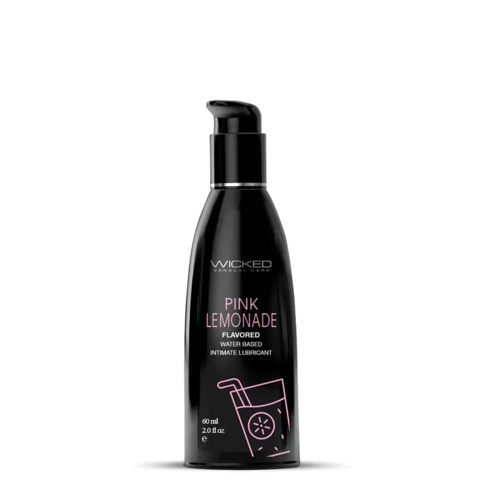 Wicked Sensual Care Vibrators Aqua Pink Lemonade Flavored Water Based Lubricant 2 Oz 60 ml