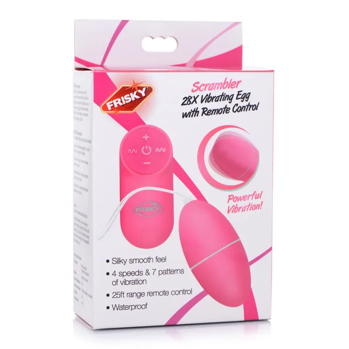 XR Brands Female Sex Toys Frisky Scrambler Pink Vibrating Egg with Wireless Remote XR Brands Female Sex Toys Frisky Scrambler Pink Vibrating Egg with Wireless Remote