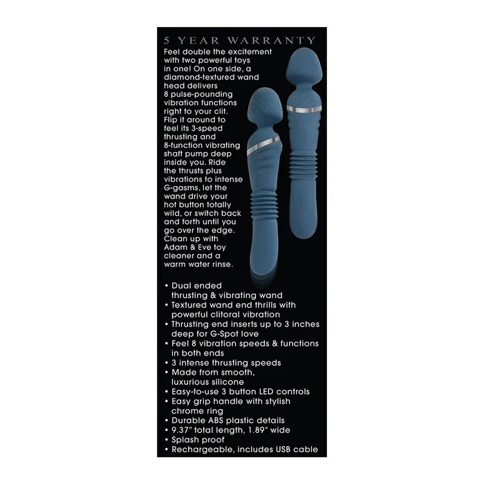 Adam Eve The Dual End Thrusting Wand Aqua CalExotics Female Sex Toys
