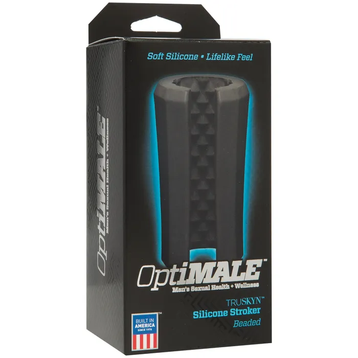 Anal Doc Johnson Optimale Truskyn Silicone Stroker Beaded Black