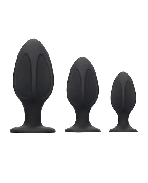 Anal Shots America LLC Shots Ouch Diamond Shape Butt Plug Set Black