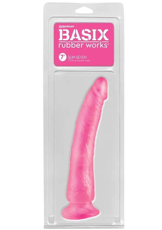 Basix Dong Slim 7 with Suction Cup Basix Rubber Works Female Sex Toys