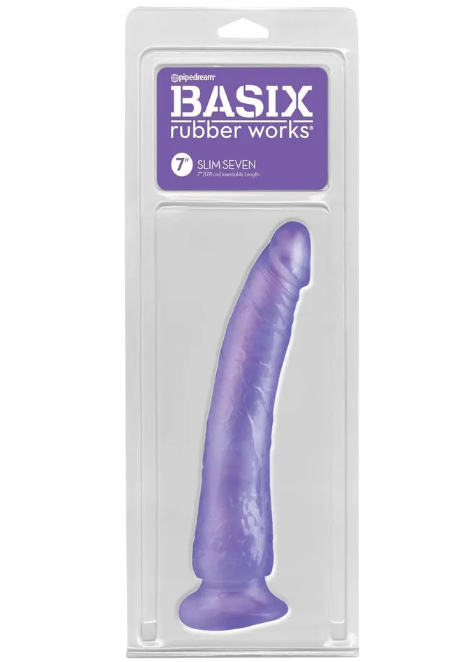 Basix Dong Slim 7 with Suction Cup Basix Rubber Works Female Sex Toys