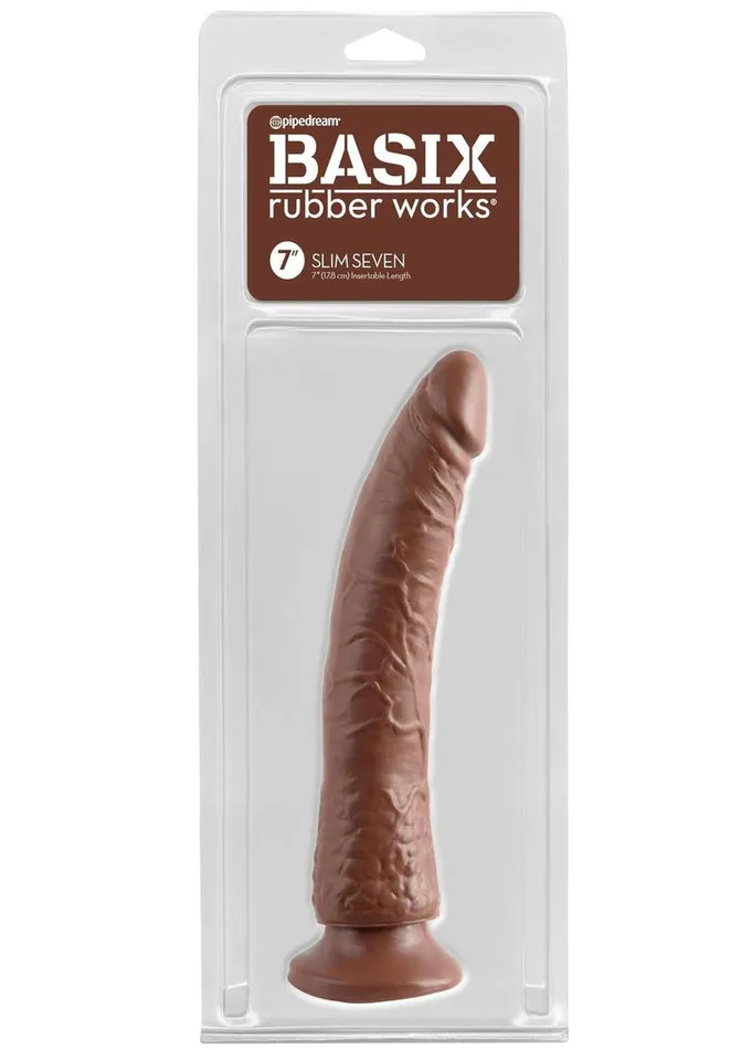 Basix Dong Slim 7 with Suction Cup Basix Rubber Works Female Sex Toys