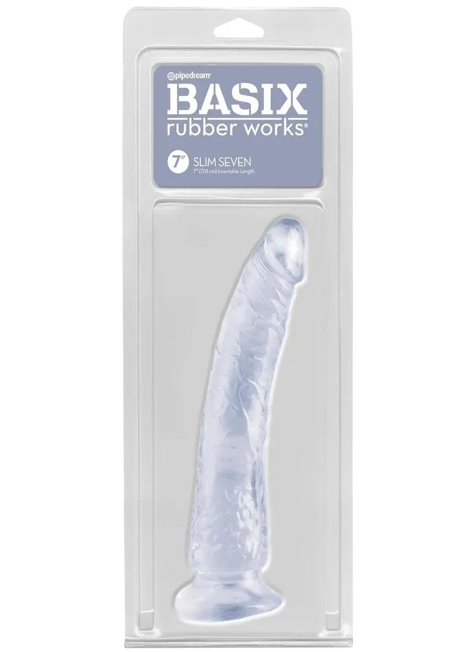 Basix Dong Slim 7 with Suction Cup Basix Rubber Works Female Sex Toys