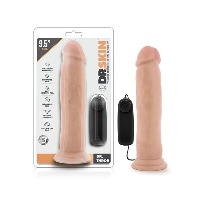 Blush Novelties Female Sex Toys Blush Dr Skin Vibrating Cock With Suction Cup