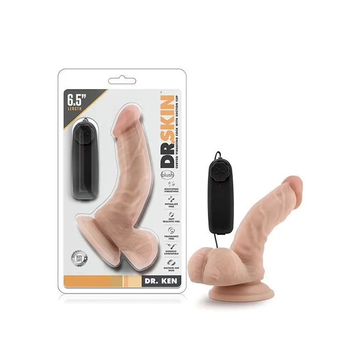 Blush Novelties Female Sex Toys Blush Dr Skin Vibrating Cock With Suction Cup