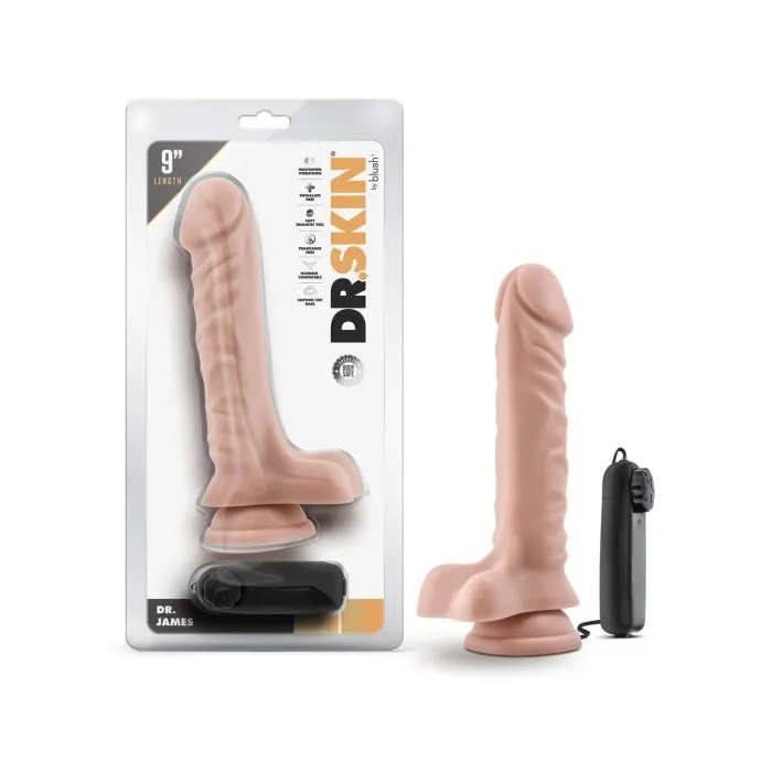 Blush Novelties Female Sex Toys Blush Dr Skin Vibrating Cock With Suction Cup