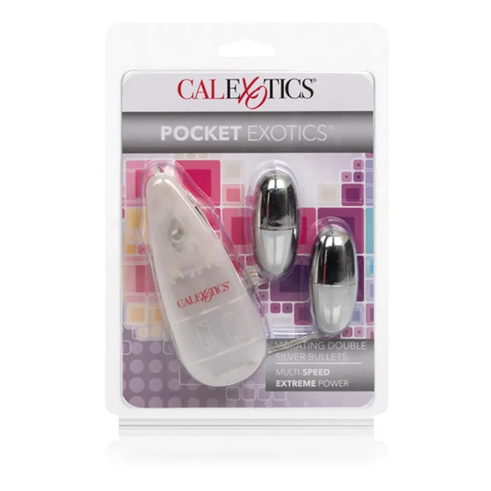 California Exotic Female Sex Toys Pocket Exotic Double Bulletsilver