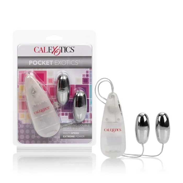 California Exotic Female Sex Toys Pocket Exotic Double Bulletsilver