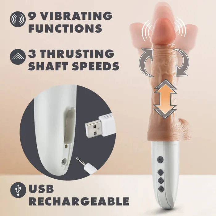 Dr Hammer Silicone Thrusting Dildo Blush Novelties Female Sex Toys