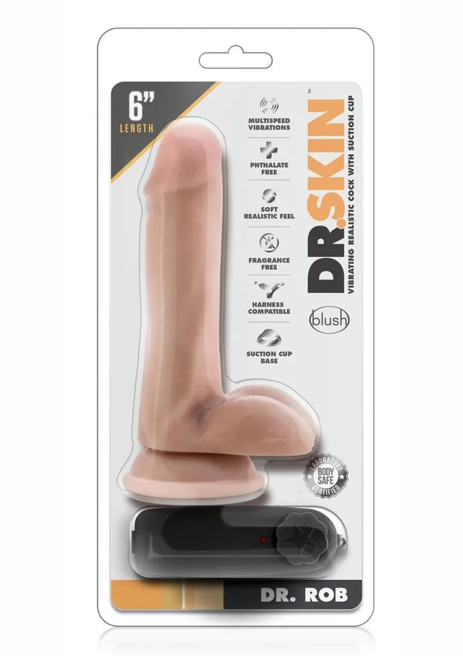 Dr Skin Female Sex Toys Dr Skin Dr Rob Vibrating Dildo with Remote Control