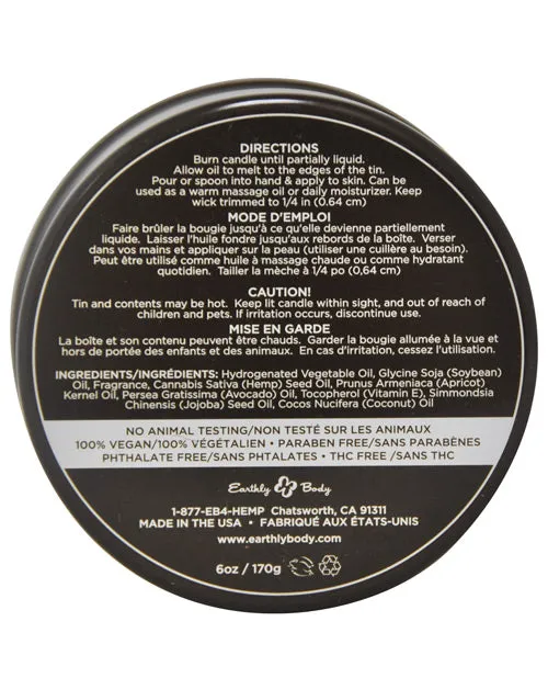 Earthly Body Female Sex Toys Earthly Body Suntouched Hemp Candle 6 Oz Round Tin
