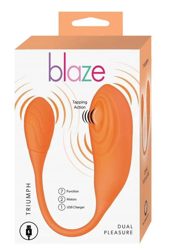 Female Sex Toys Blaze Blaze Triumph Rechargeable Silicone Dual Vibrator